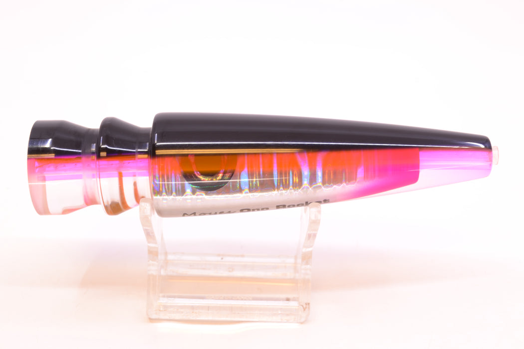 Moyes Lures Silver Aurora Black-Pink Back Taxi Eyes Ono Rocket 9" 5oz