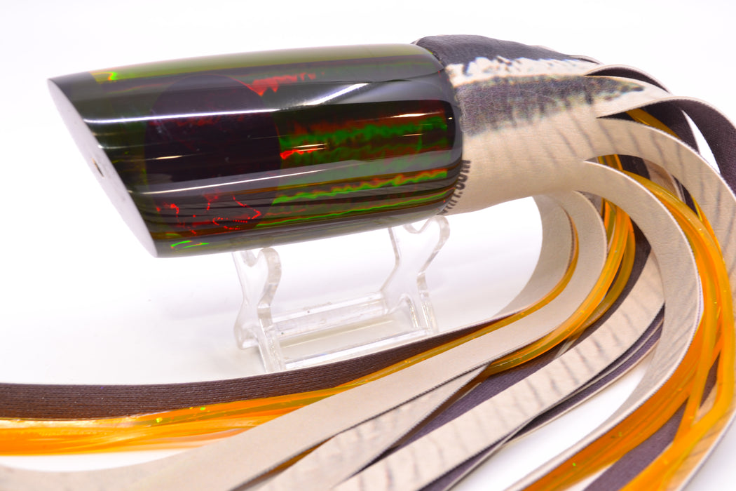 Koya Lures Smoke Rainbow Red Eyes Large 614 14" 9oz ALV Vinyl Black Ballyhoo