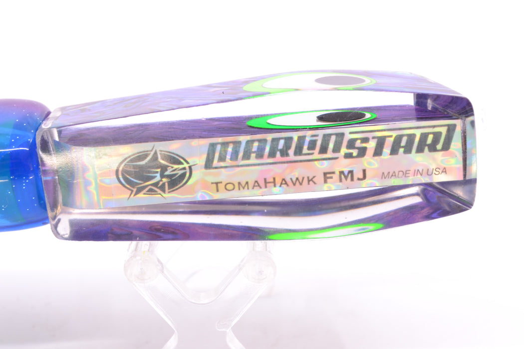Marlinstar Purple Paua Shell Lead Medium Tomahawk FMJ 9"+ 11.4oz Skirted Purple-Blue GZE