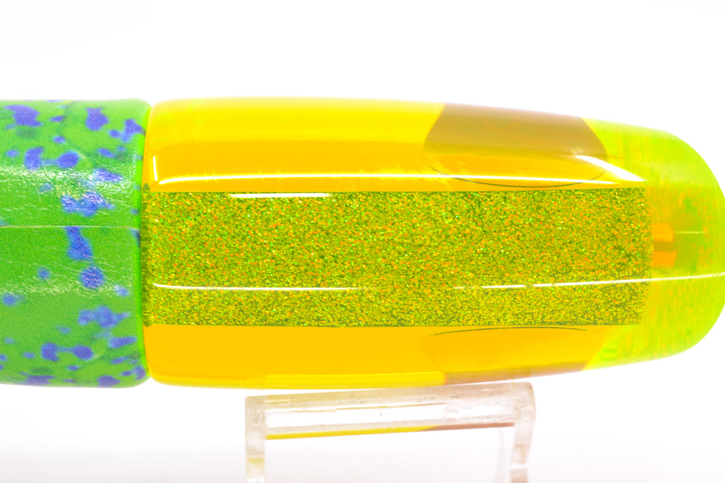 Koya Lures Chartreuse Rainbow Red Eyes Medium Poi Dog 14" 10oz ALV Vinyl Mahi