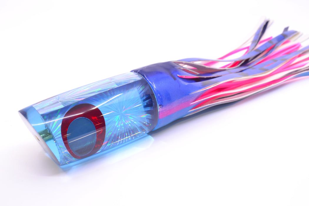 Koya Lures Blue Rainbow Starburst JP Large Lunger 14" 10oz Fire Tailz Vinyl Blue Dream GZE