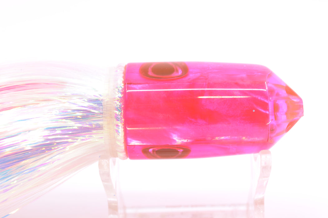 Moyes Lures Pink MOP 2-Hole Small Sniper Jet 9" 5.7oz Flashabou White/Pink GZE