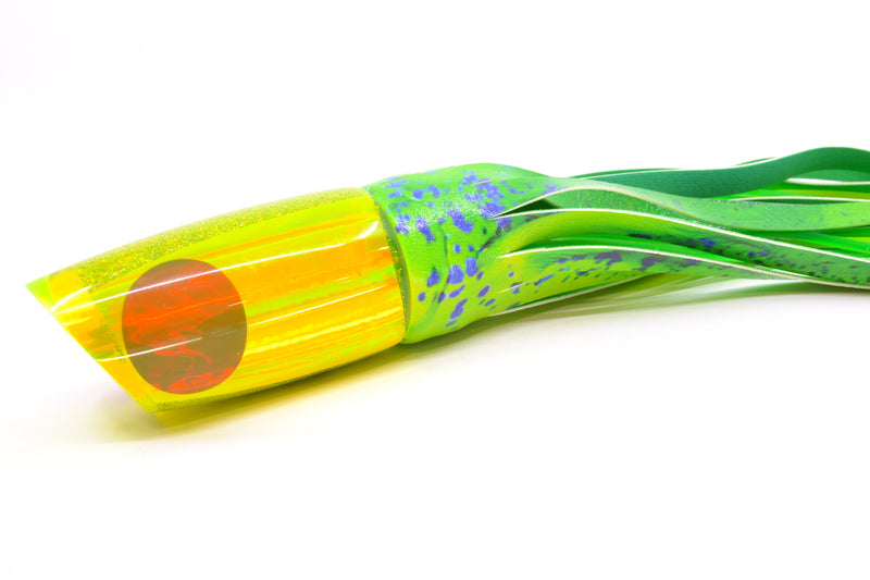 Koya Lures Chartreuse Rainbow Red Eyes Medium Poi Dog 14" 10oz ALV Vinyl Mahi