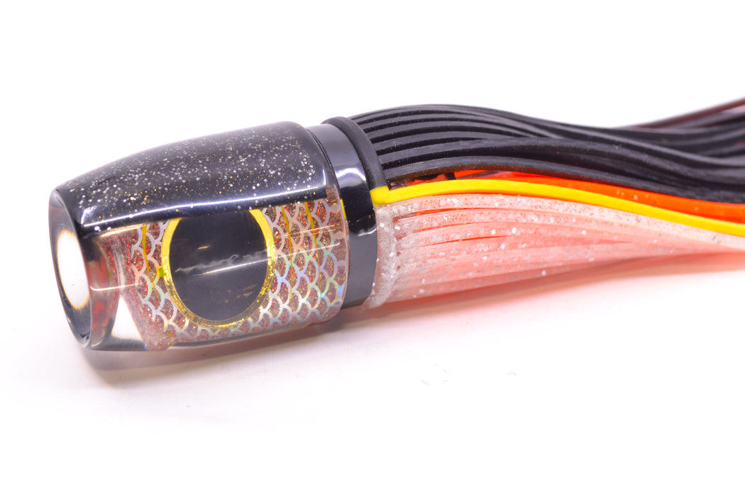 Amaral Lures Red-Gold Pearl Rainbow Scale Yellow Stripes Black Back Jararaca 12" 4oz