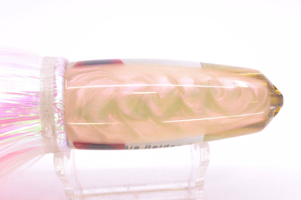 Big Reidee Silver Rainbow Pink-Gold Chameleon Back/Belly 4-Hole Bullet 9" 6oz Strobez