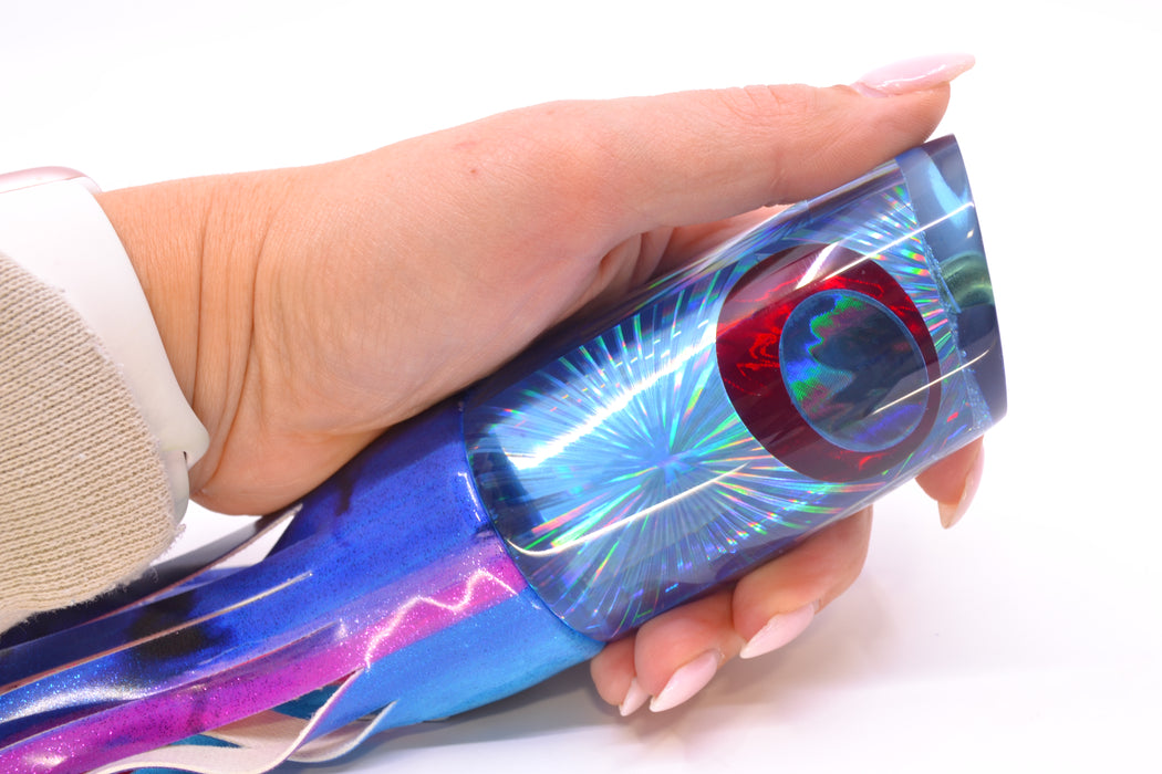 Koya Lures Blue Rainbow Starburst JP Large Lunger 14" 10oz Fire Tailz Vinyl Blue Dream GZE