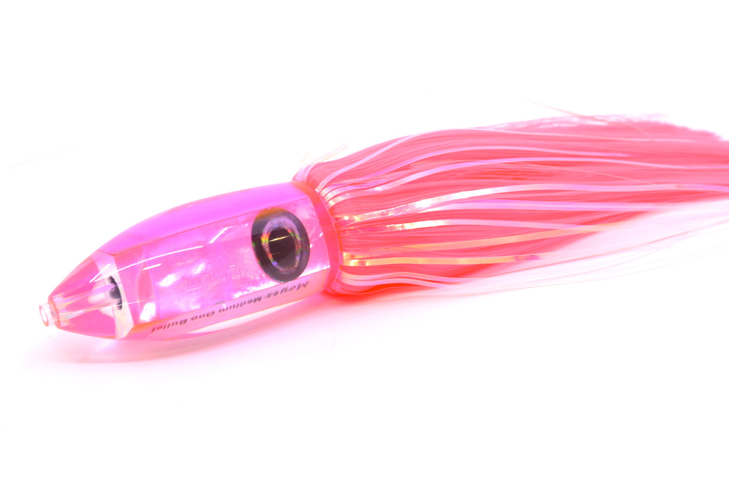 Moyes Lures Pink MOP Pink Back Medium Ono Bullet 9" 5.5oz Skirted Pink Hair