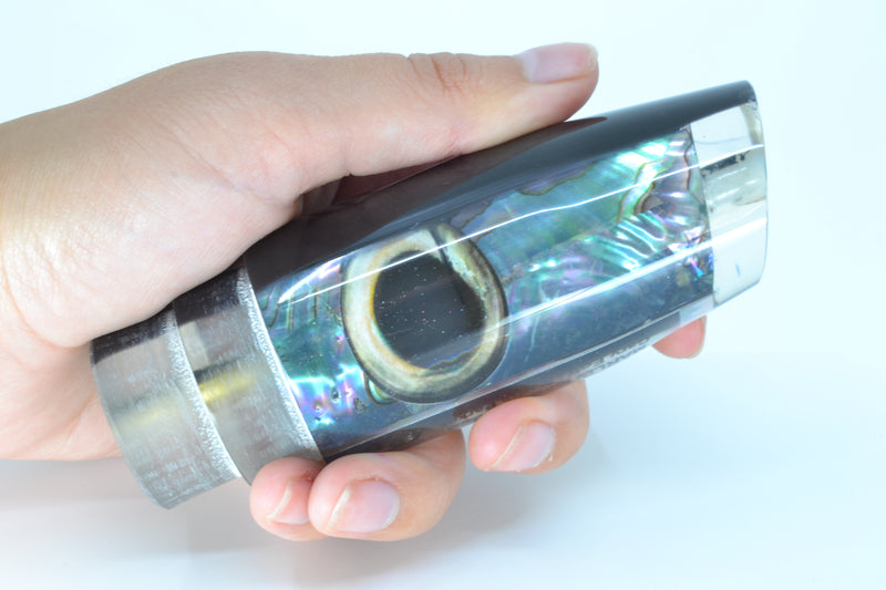 Marlin Magic Blue-Purple Abalone Black Back Taxi Eyes Large Plunger 12" 6oz *CHIPPED* GZE