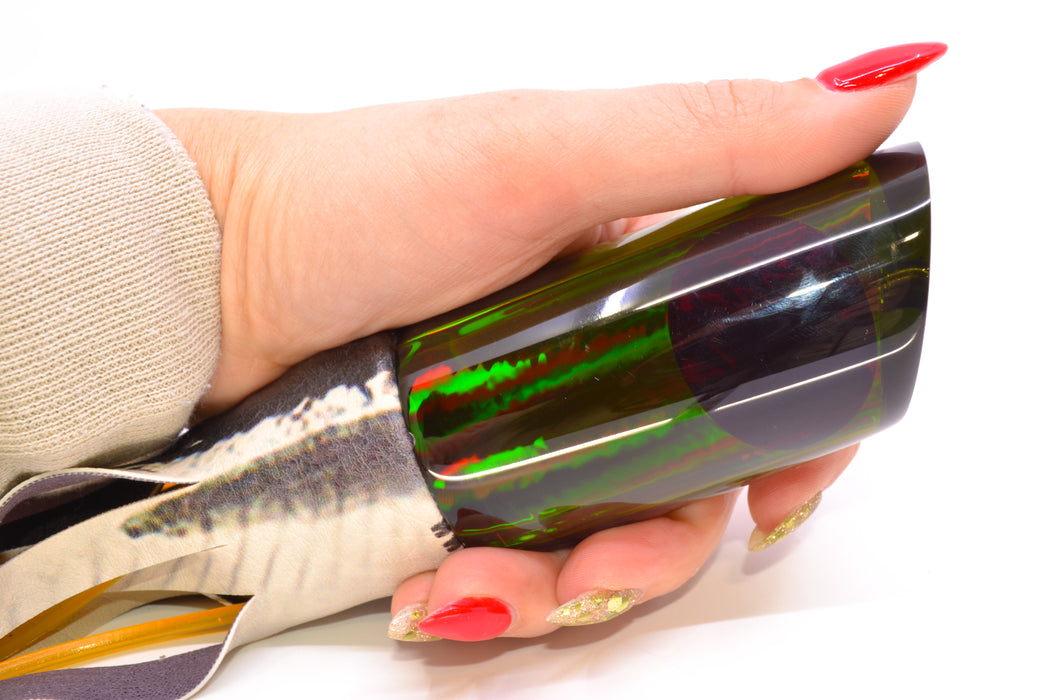 Koya Lures Smoke Rainbow Red Eyes Large 614 14" 9oz ALV Vinyl Black Ballyhoo