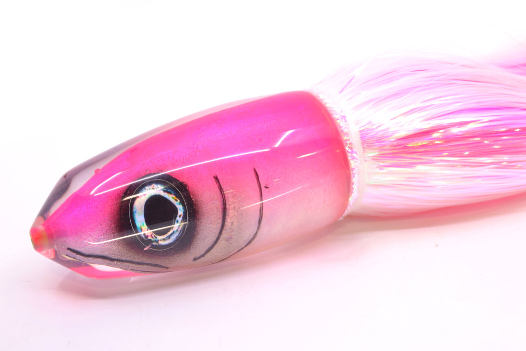 Tsutomu Lures Pink-White Fish Head Benchmark Bullet 12" 8oz EZ Flash Pinky