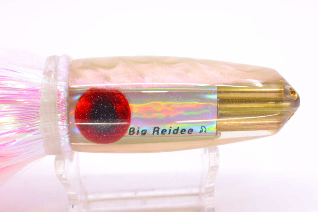 Big Reidee Silver Rainbow Pink-Gold Chameleon Back/Belly 4-Hole Bullet 9" 6oz Strobez