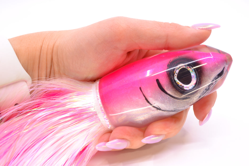 Tsutomu Lures Pink-White Fish Head Benchmark Bullet 12" 8oz EZ Flash Pinky
