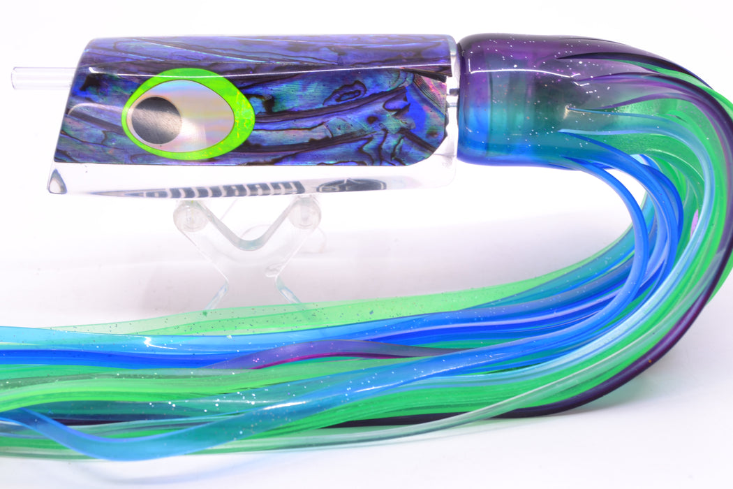 Marlinstar Purple Paua Shell Lead Medium Tomahawk FMJ 9"+ 11.4oz Skirted Purple-Blue GZE