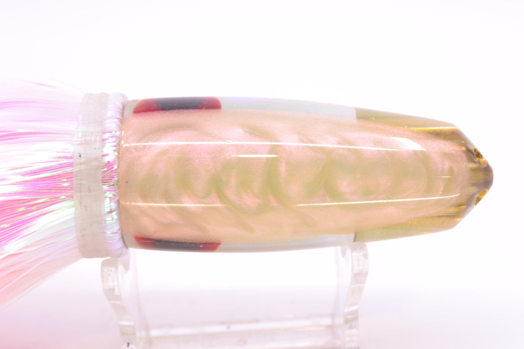 Big Reidee Silver Rainbow Pink-Gold Chameleon Back/Belly 4-Hole Bullet 9" 6oz Strobez