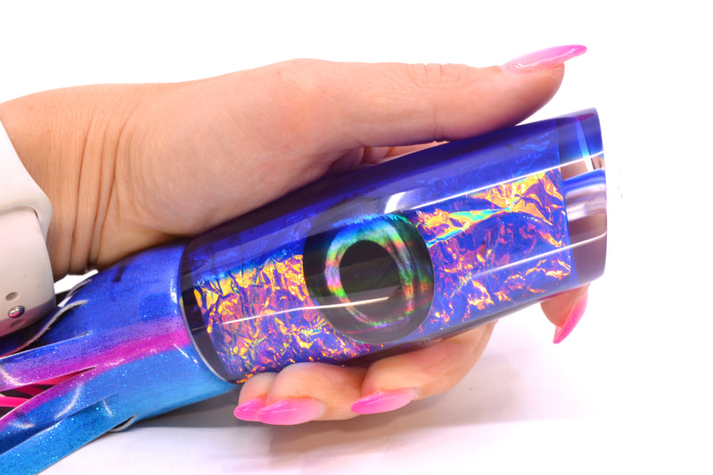 Moyes Lures Blue-Pink Dichro Blue Back Large Dark-N-Stormy 14" 10.3oz FT Vinyl Blue Dream