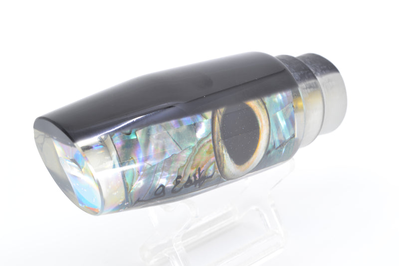 Marlin Magic Blue-Purple Abalone Black Back Taxi Eyes Large Plunger 12" 6oz *CHIPPED* GZE