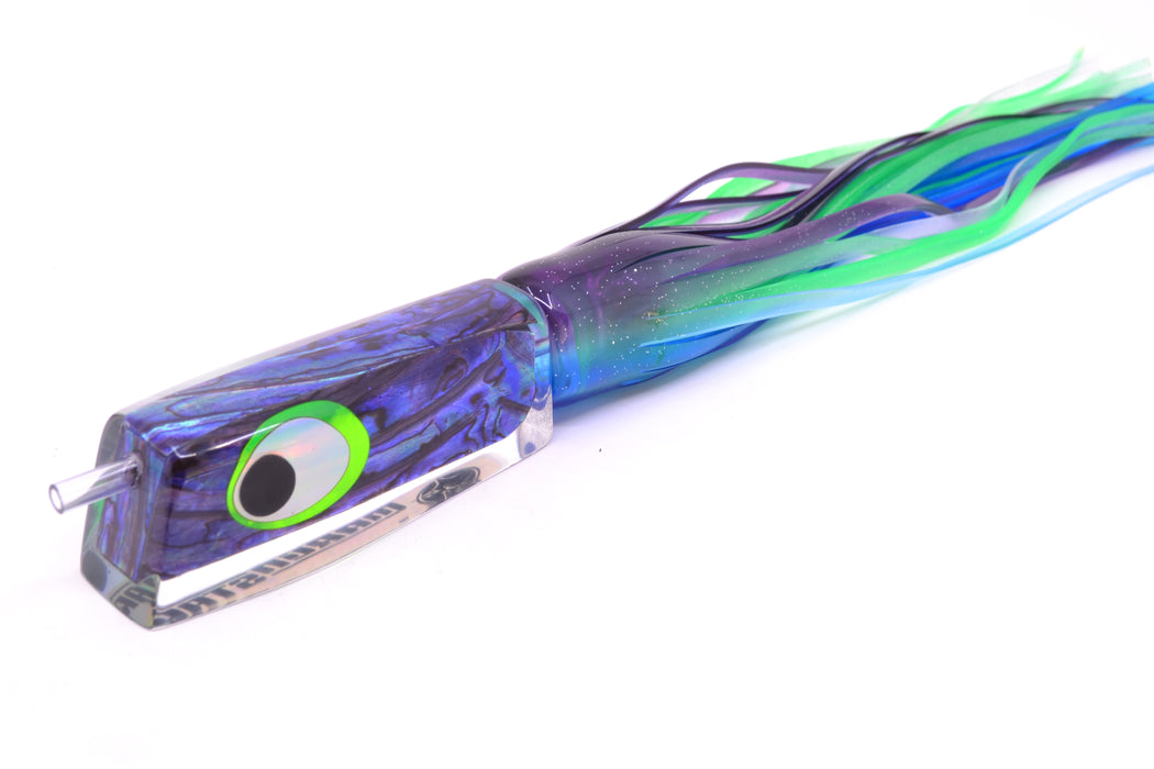 Marlinstar Purple Paua Shell Lead Medium Tomahawk FMJ 9"+ 11.4oz Skirted Purple-Blue GZE