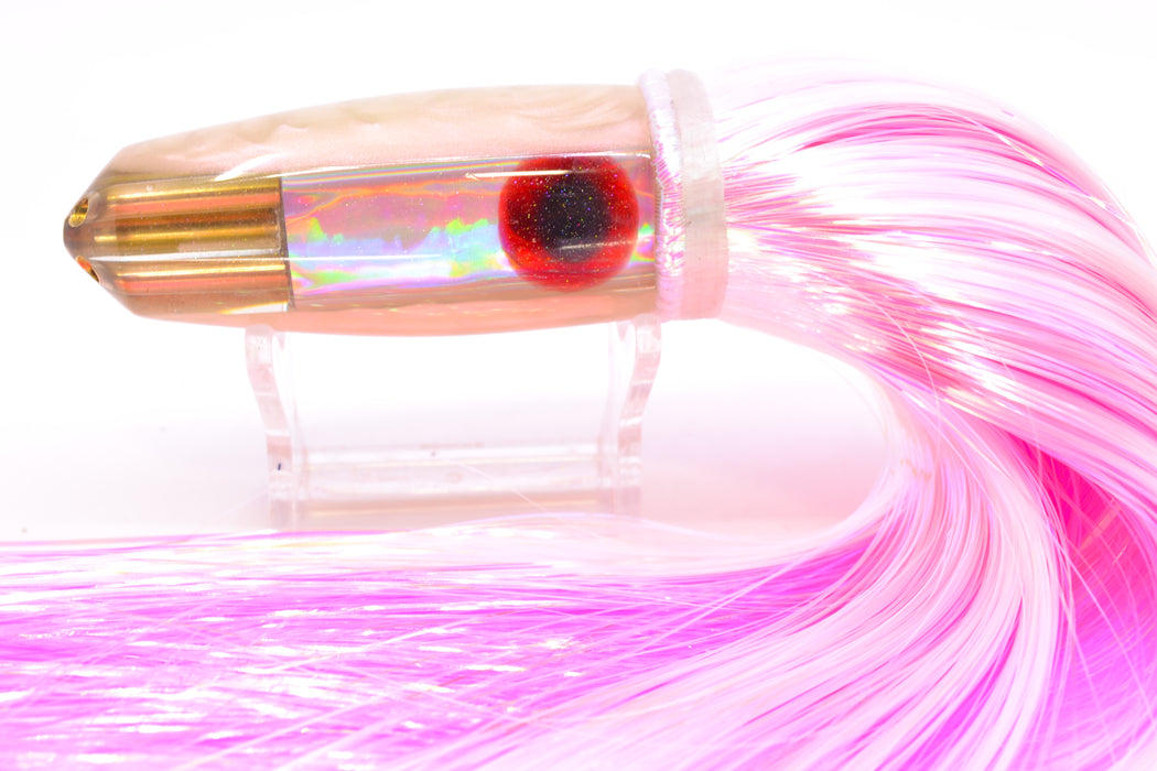 Big Reidee Silver Rainbow Pink-Gold Chameleon Back/Belly 4-Hole Bullet 9" 6oz Strobez