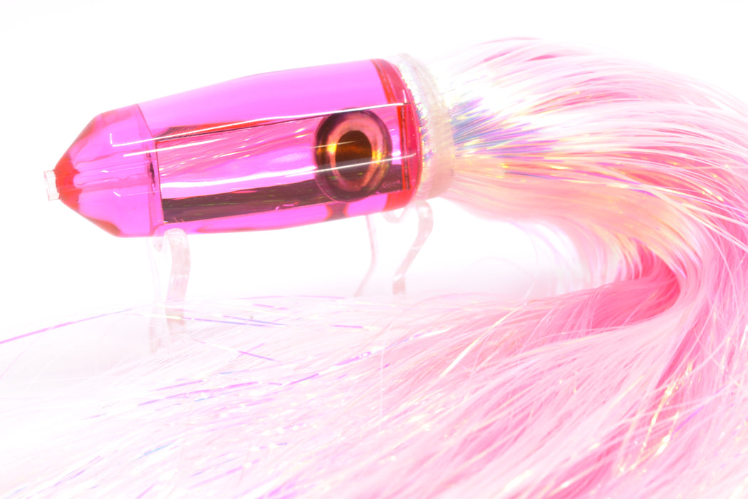 Moyes Lures Pink Mirrored Sicario Bullet 8" 4.8oz Flashabou Pink/White GZE