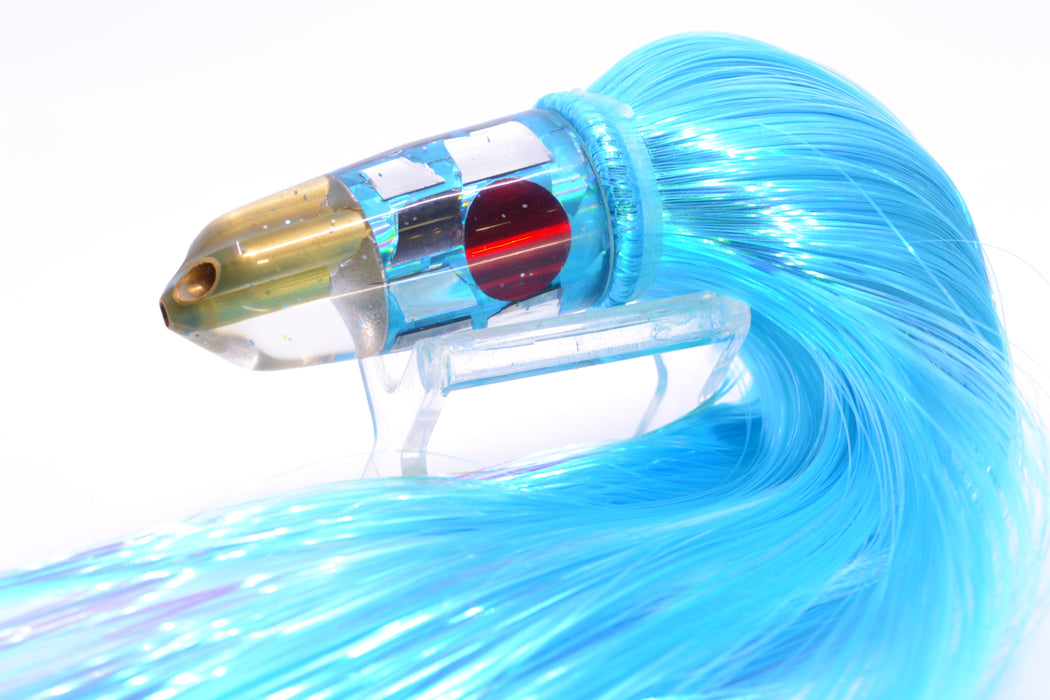 Tanigawa Lures Ice Blue Rainbow Cracked Glass 2-Hole Bullet 7" 6oz Strobez Ice Blue