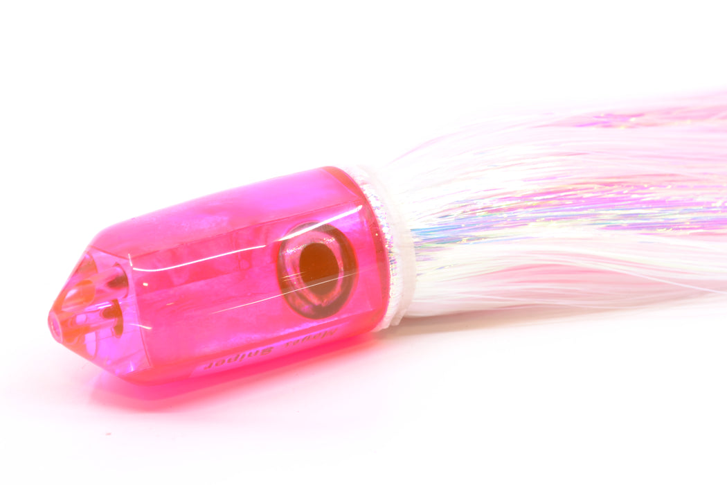 Moyes Lures Pink MOP 2-Hole Small Sniper Jet 9" 5.7oz Flashabou White/Pink GZE