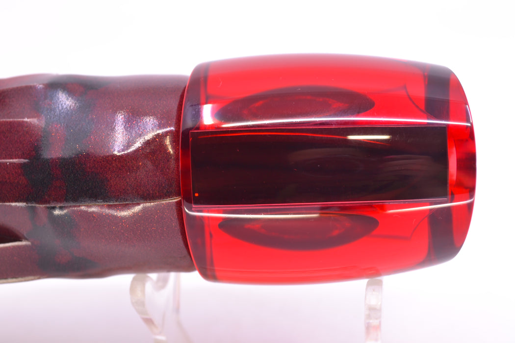 Moyes Lures Red Mirrored Taxi Eyes Bushmaster 12" 7.5oz FT Vinyl Red Tiger