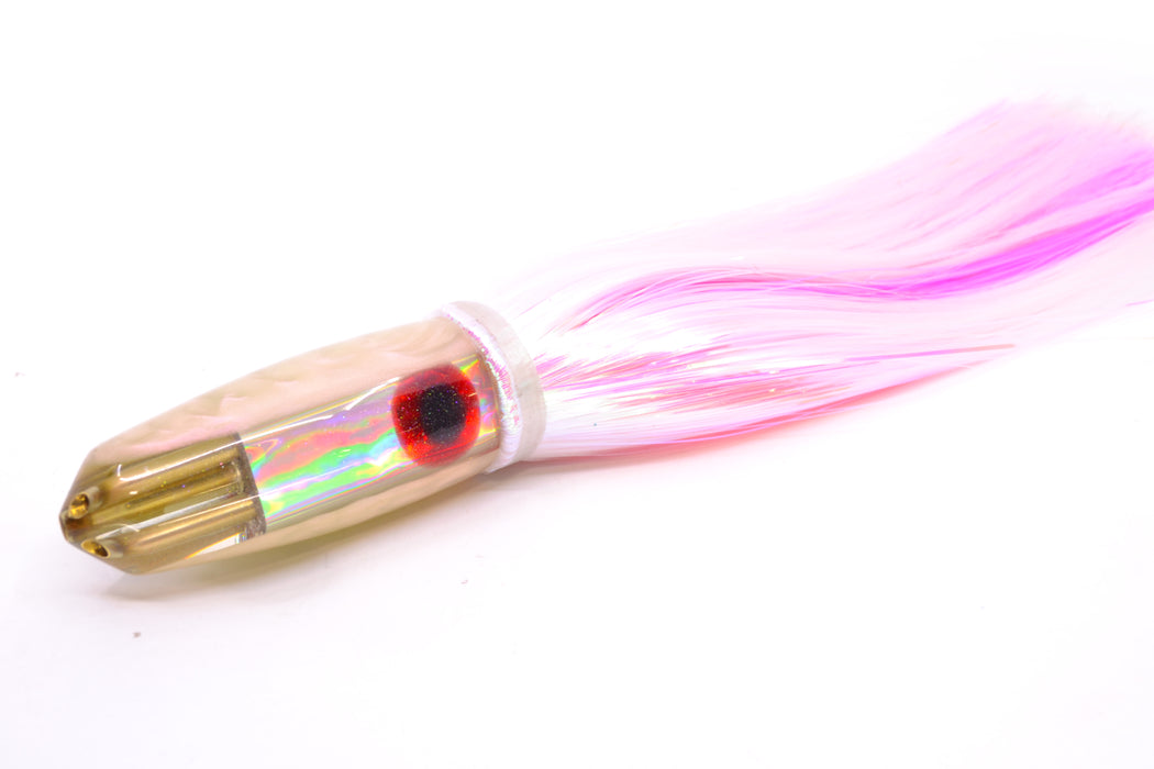 Big Reidee Silver Rainbow Pink-Gold Chameleon Back/Belly 4-Hole Bullet 9" 6oz Strobez