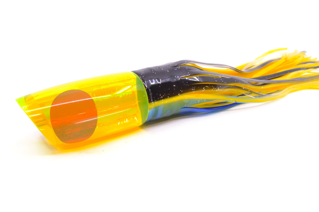 Koya Lures Chartreuse Rainbow Red Eyes Medium Poi Dog 14" 11oz Skirted Black-Yellow-Blue