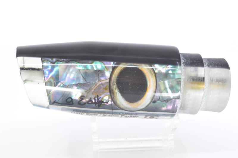 Marlin Magic Blue-Purple Abalone Black Back Taxi Eyes Large Plunger 12" 6oz *CHIPPED* GZE