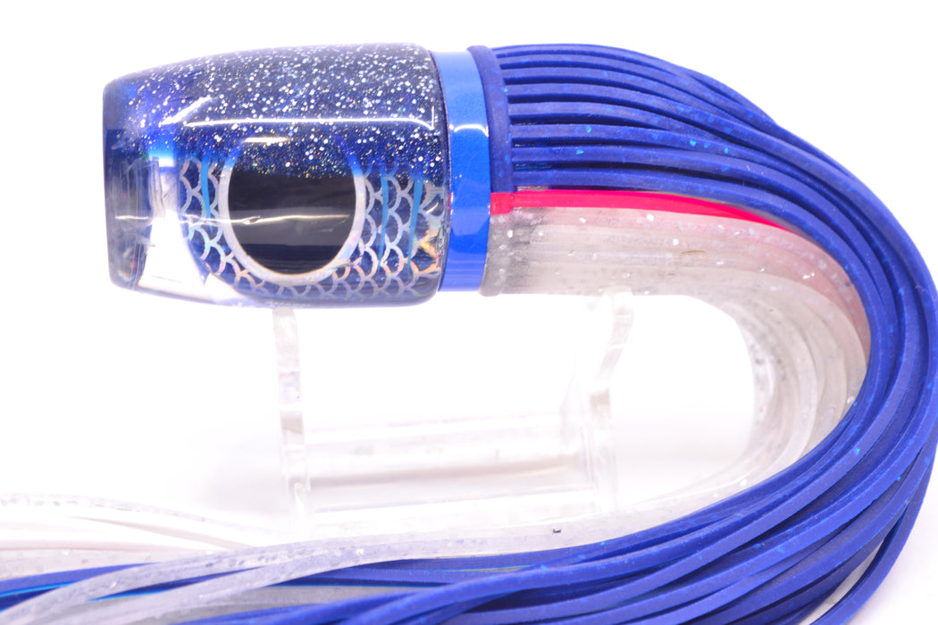 Amaral Lures Blue Pearl Rainbow Scale Ice Blue Stripes Blue Back Jararaca 12" 4oz