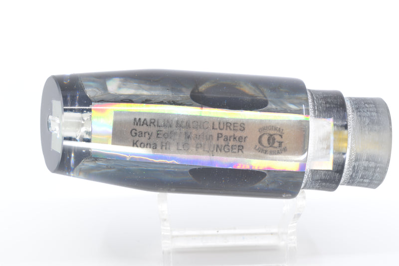 Marlin Magic Blue-Purple Abalone Black Back Taxi Eyes Large Plunger 12" 6oz *CHIPPED* GZE