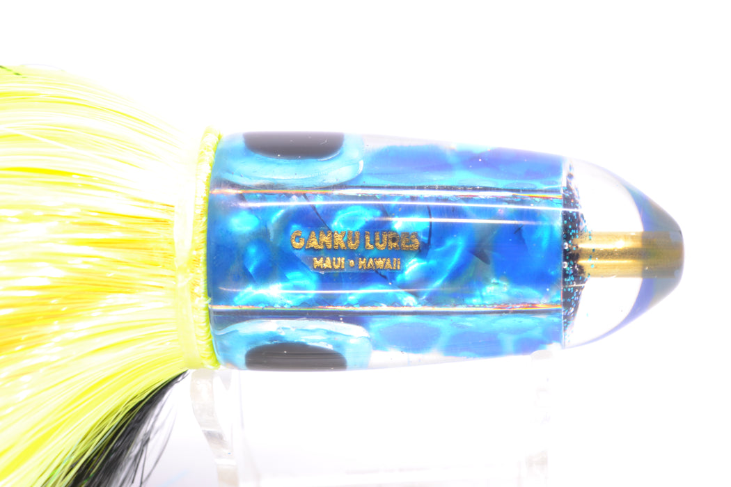 Ganku Lures "Pelagic Trigger V2" Blue Dot Abalone Long Bullet 9" 7oz Strobez Black-Chartreuse