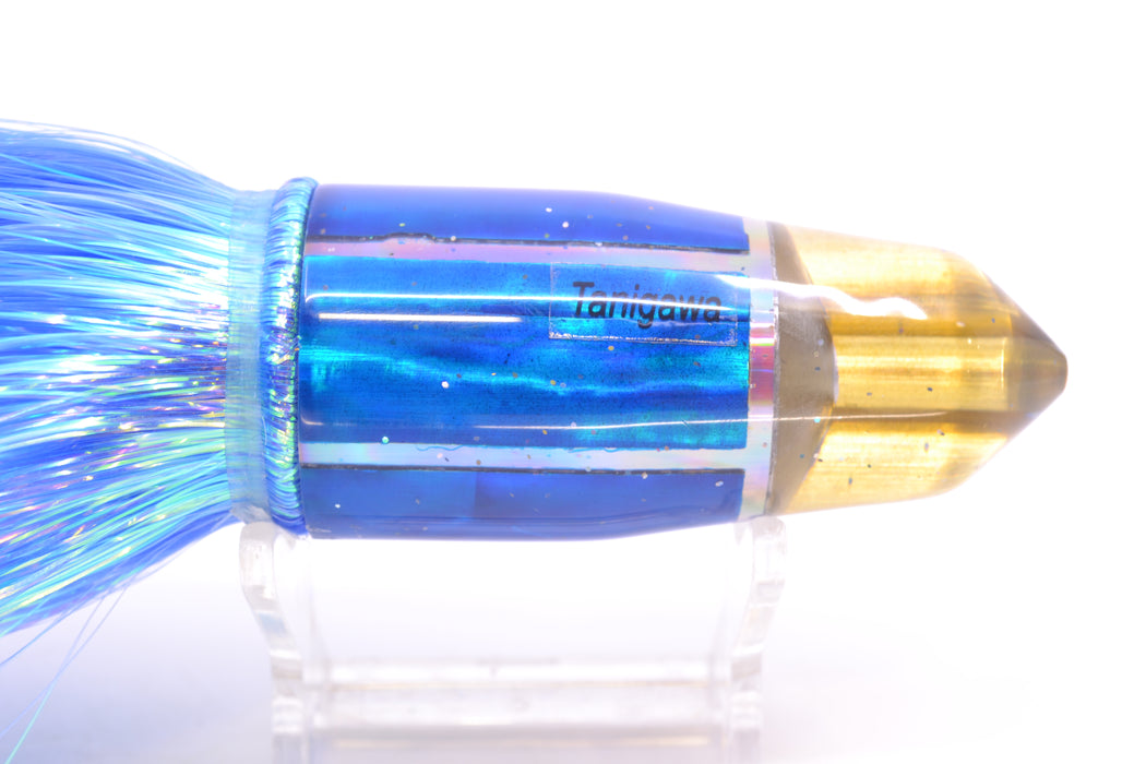 Tanigawa Lures Blue MOP 2-Hole Bullet 9"+ 8.5oz Flashabou Blue/White GZE