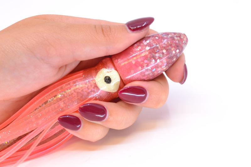 Unknown Pink Glittered Teardrop Bullet 7" 3.4oz Skirted Pink/Silver Used Pre-Owned