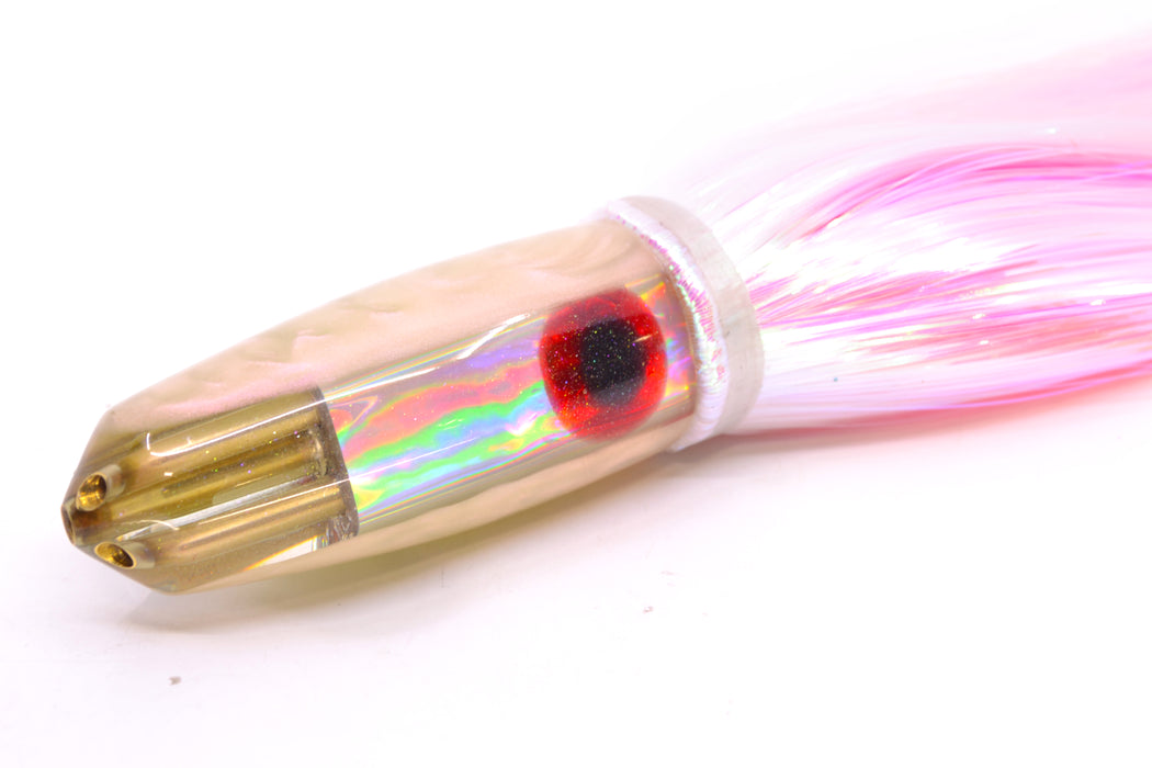 Big Reidee Silver Rainbow Pink-Gold Chameleon Back/Belly 4-Hole Bullet 9" 6oz Strobez