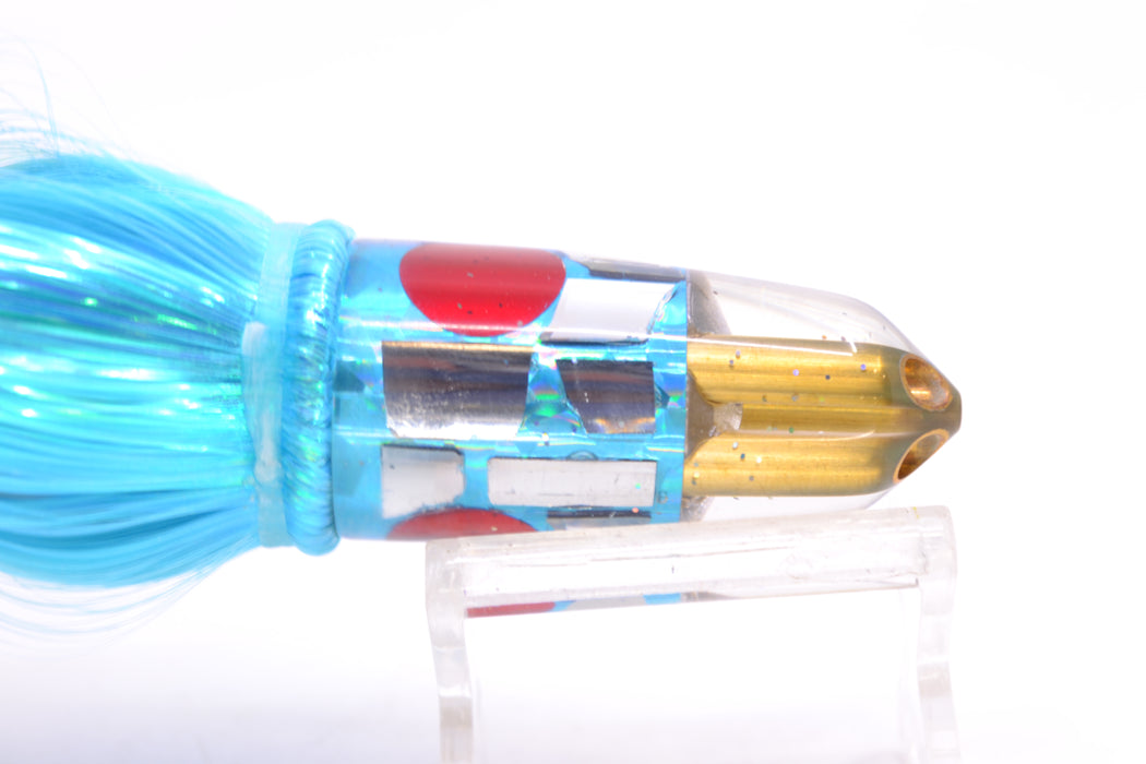 Tanigawa Lures Ice Blue Rainbow Cracked Glass 2-Hole Bullet 7" 6oz Strobez Ice Blue