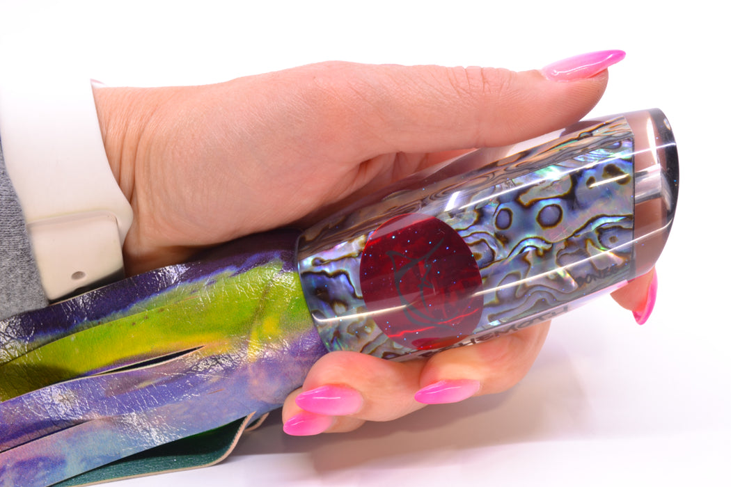 Bonze Lures Paua Shell Red Eyes Behemoth 12" 9.5oz ALV Vinyl Yellowfin Tuna