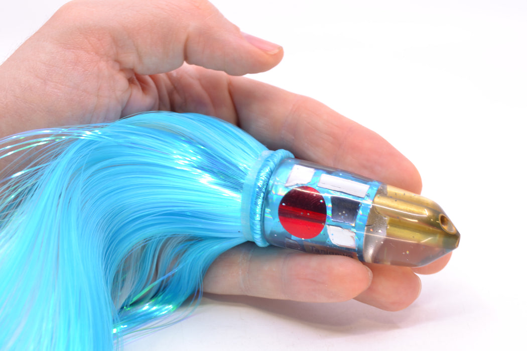 Tanigawa Lures Ice Blue Rainbow Cracked Glass 2-Hole Bullet 7" 6oz Strobez Ice Blue