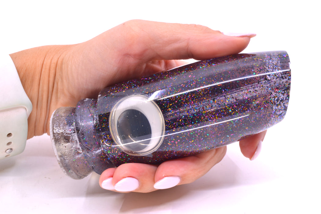 Joe Yee Lures by KEGZ Transparent Smoke Rainbow Flake Doll Eyes Super Plunger 14" 7.2oz
