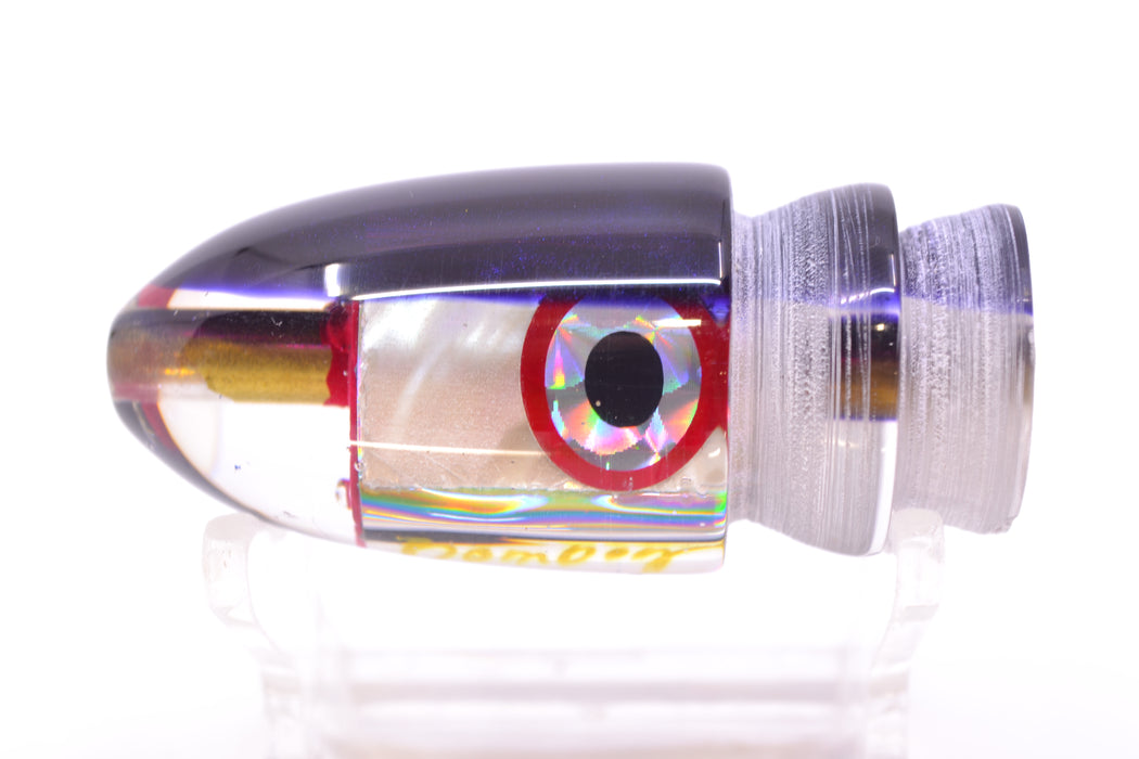 Bomboy Lures White Abalone Purple Back Baby Bomb 9" 2.8oz
