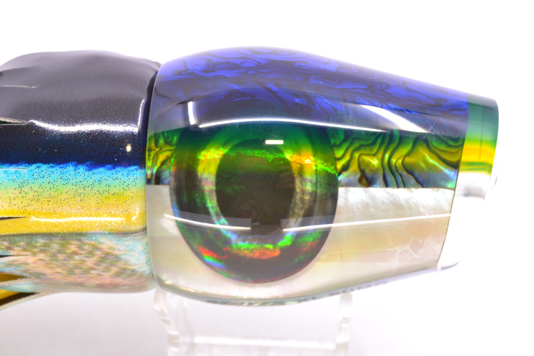 Moyes Lures Yellowfin Paua-MOP Blue-Yellow Back XL Sumo 16" 16.4oz FT Vinyl Tuna