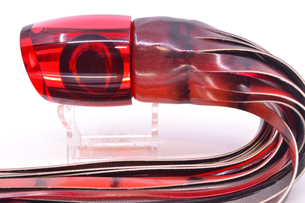 Moyes Lures Red Mirrored Taxi Eyes Bushmaster 12" 7.5oz FT Vinyl Red Tiger