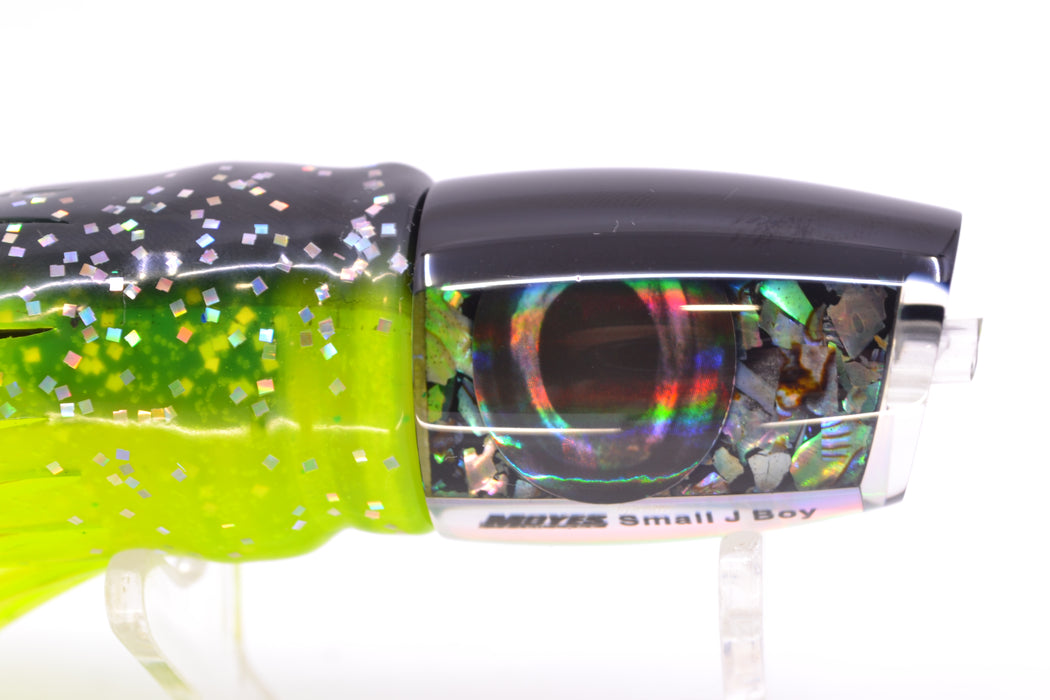 Moyes Lures S&P MOP Black Back Taxi Eyes Small J-Boy 9" 3.5oz Skirted Magic Johnson