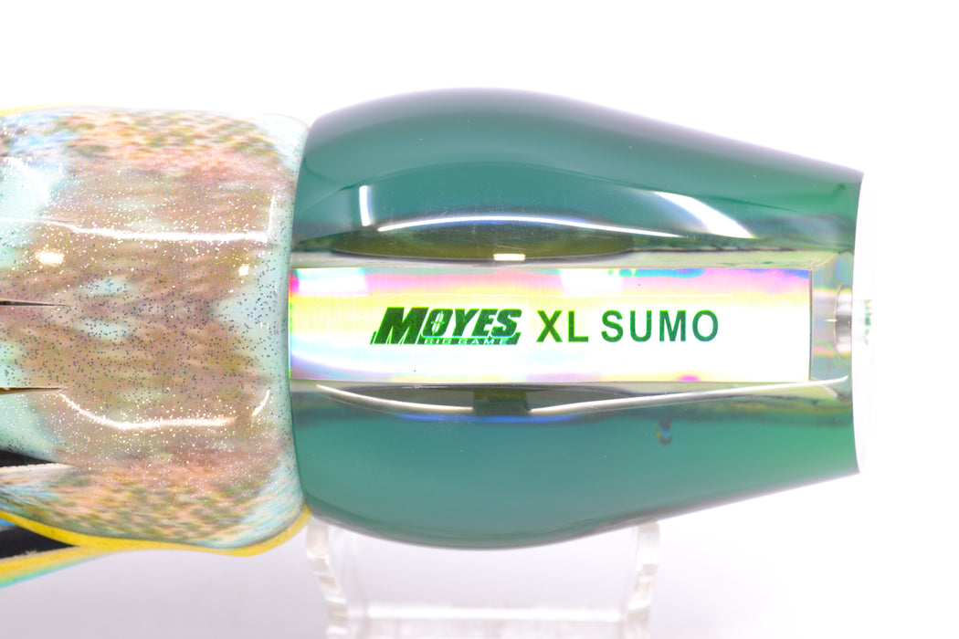 Moyes Lures Yellowfin Paua-MOP Blue-Yellow Back XL Sumo 16" 16.4oz FT Vinyl Tuna