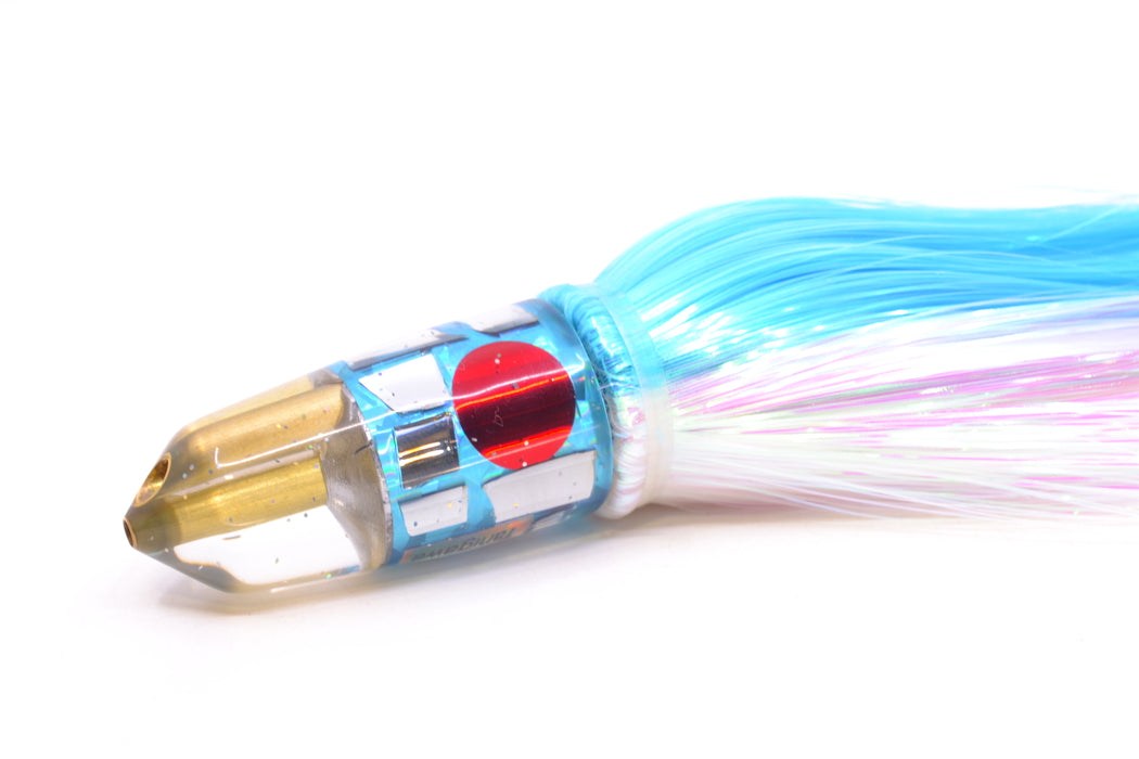 Tanigawa Lures Ice Blue Rainbow Cracked Glass 2-Hole Bullet 7" 6oz Strobez Ice Blue-White