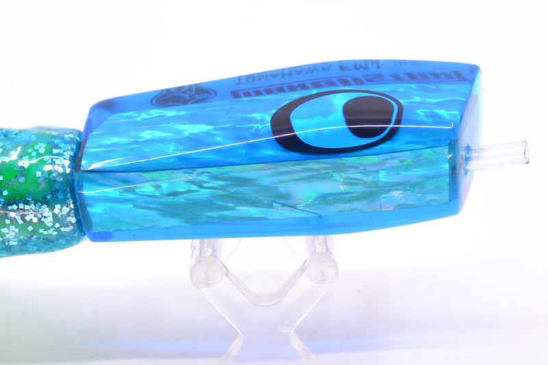Marlinstar Blue Awabi Lead Medium Tomahawk FMJ 9"+ 11.4oz Skirted Blue/Green-Yellow