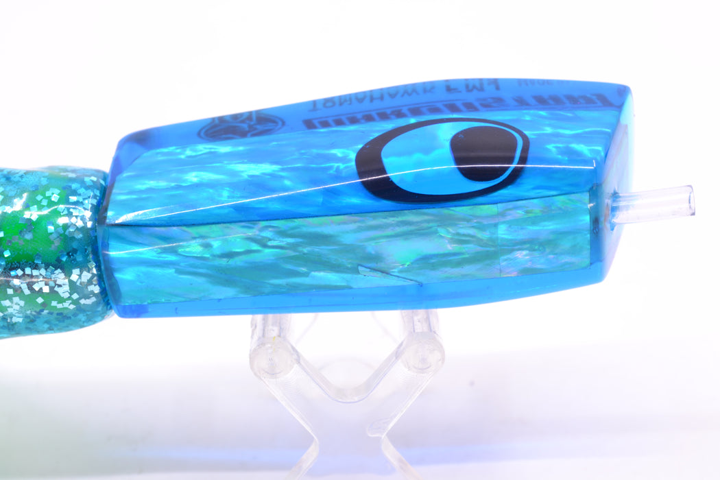 Marlinstar Blue Awabi Lead Medium Tomahawk FMJ 9"+ 11.4oz Skirted Blue/Green-Yellow GZE