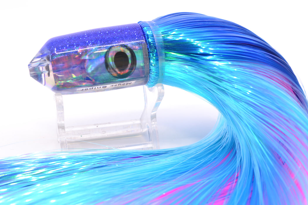 Moyes Lures Rainbow MOP Blue Glitter Back 2-Hole Small Sniper Jet 9" 5.7oz Strobez GZE