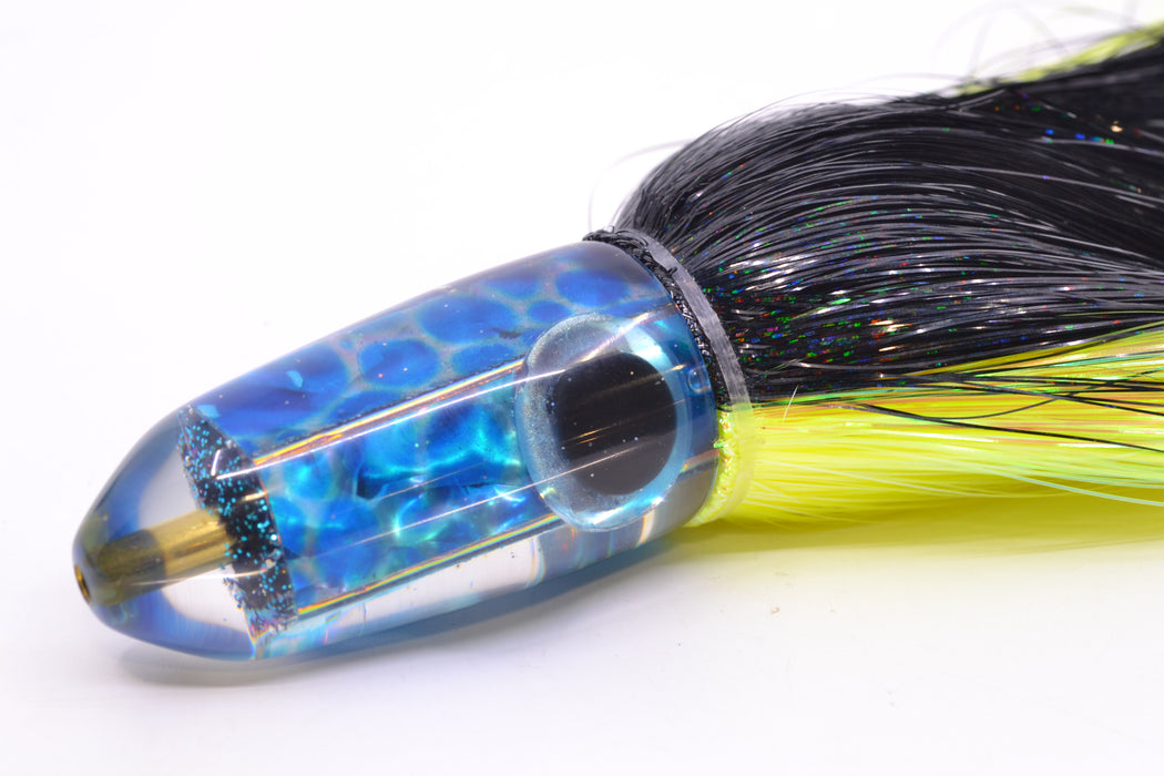 Ganku Lures "Pelagic Trigger V2" Blue Dot Abalone Long Bullet 9" 7oz Strobez Black-Chartreuse