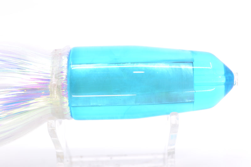 Moyes Lures Ice Blue MOP Sicario Bullet 8" 4.8oz Flashabou White/Light Blue